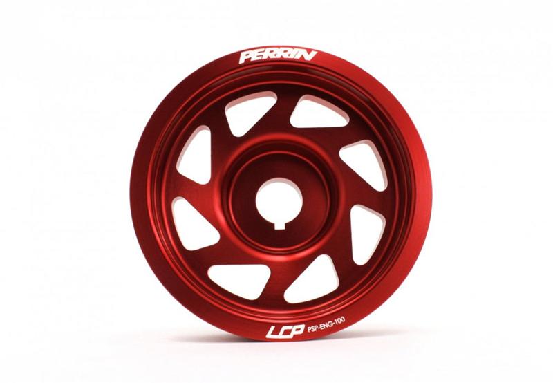 Subaru WRX STI Crank Pulley - Perrin Performance - Lightened - Red - `04-`21